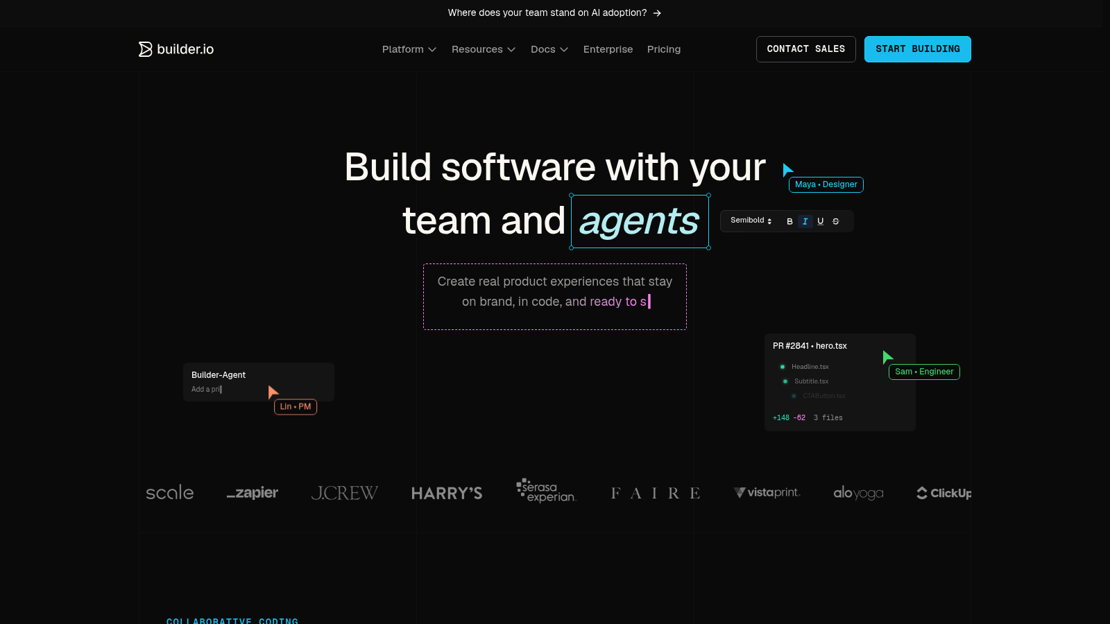 Builder.io homepage