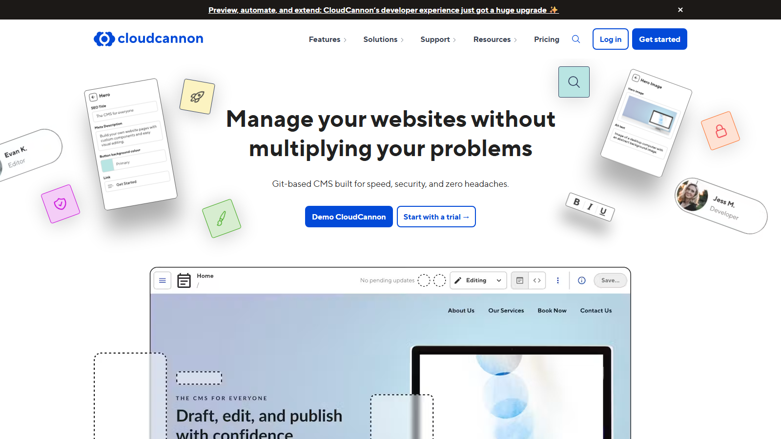 CloudCannon homepage