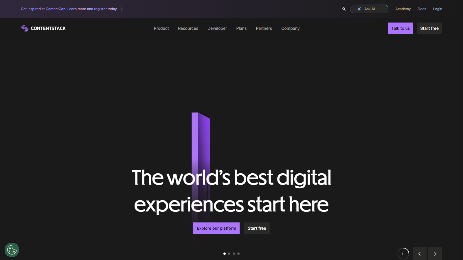 Contentstack homepage