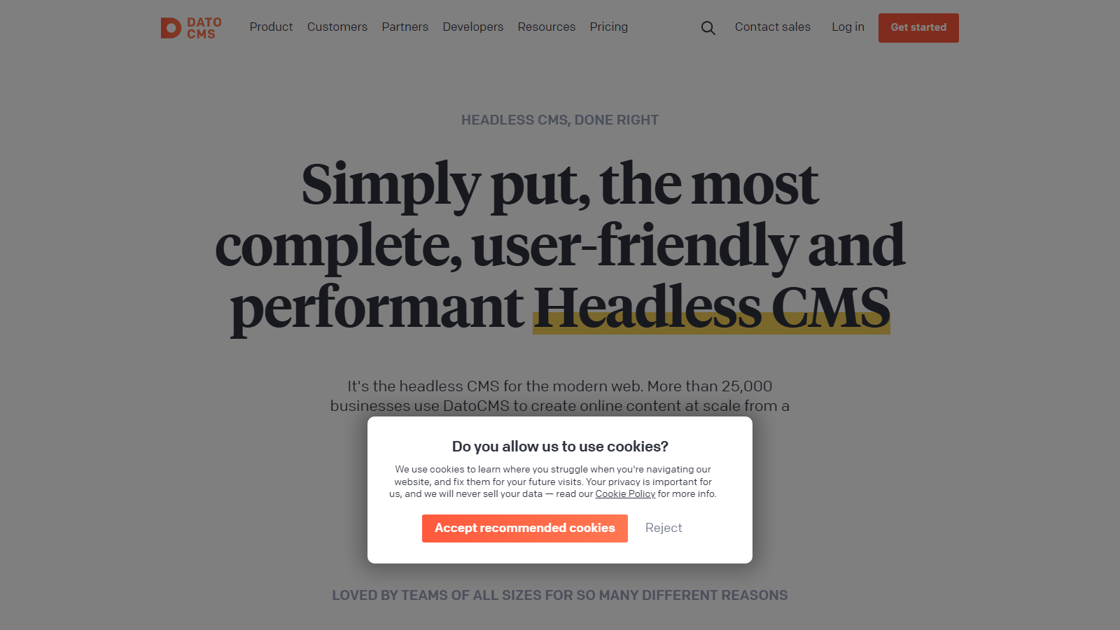 DatoCMS homepage