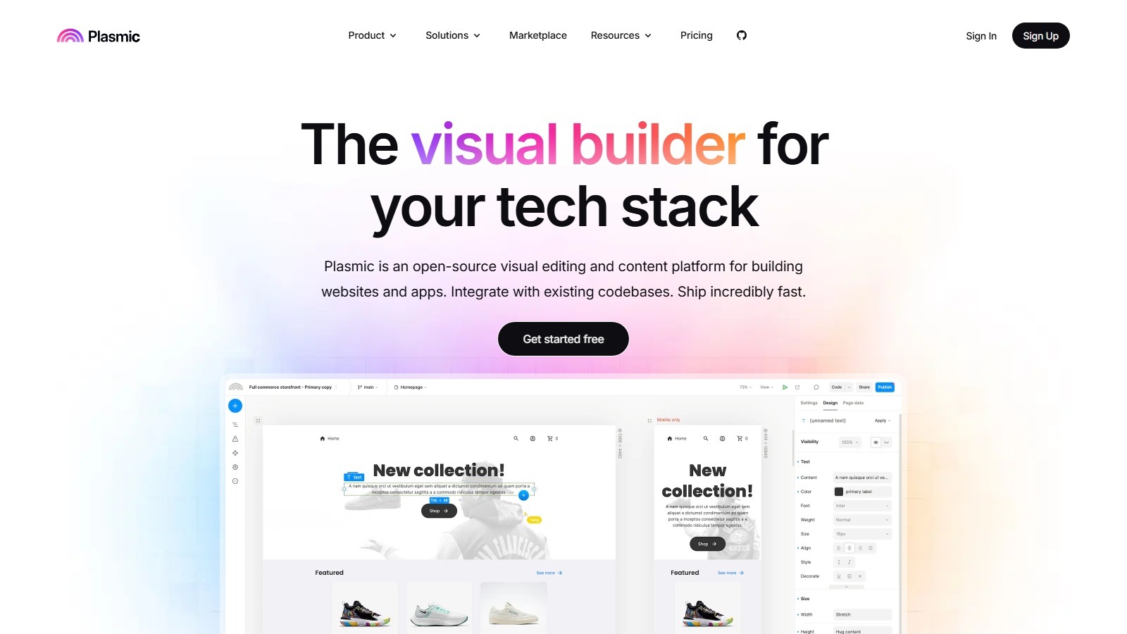 Plasmic homepage
