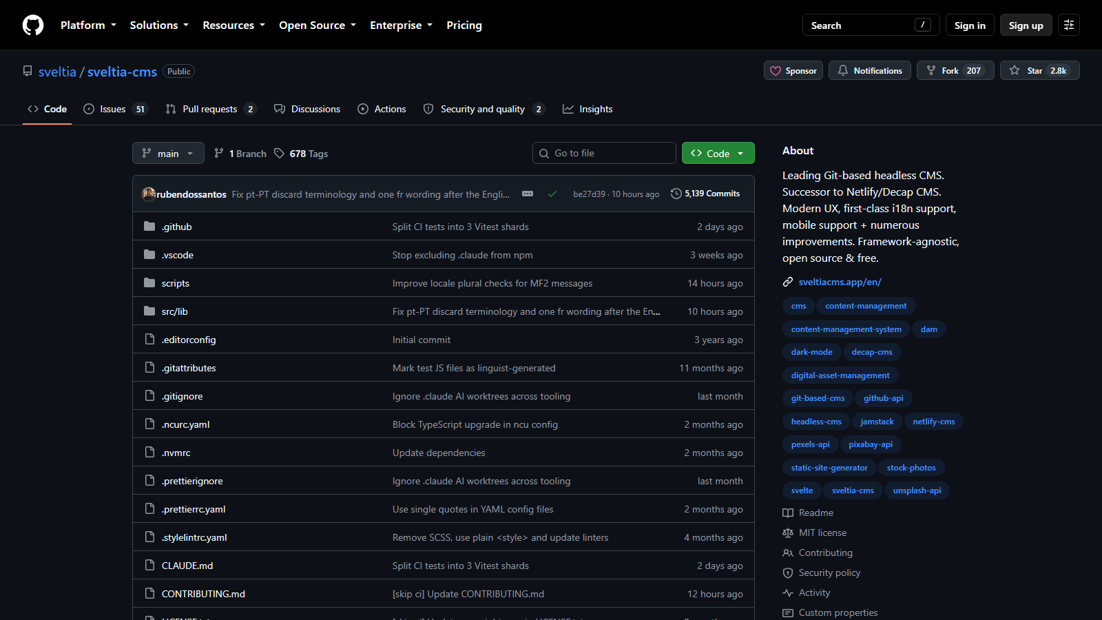 Sveltia CMS homepage